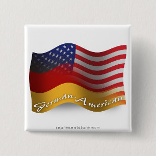 German-American Waving Flag 15 Cm Square Badge