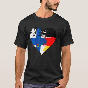German and Finland Heart Heritage Flag T-Shirt