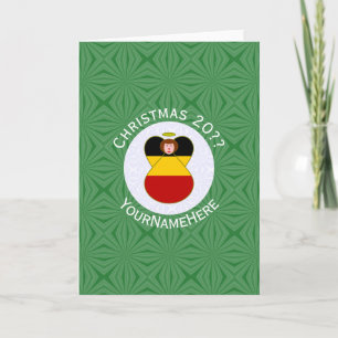 German Angel Christmas Flag Personalised Card