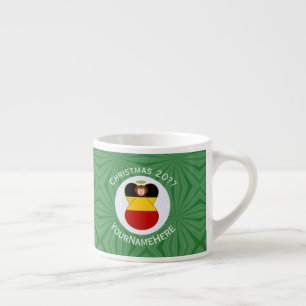 German Angel Christmas Flag Personalised  Espresso Cup