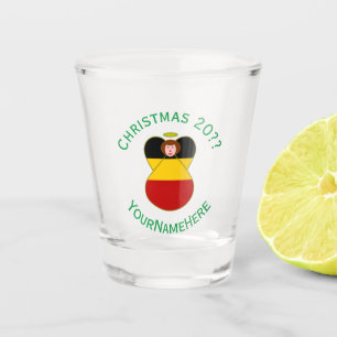 German Angel Christmas Flag Personalised  Shot Glass