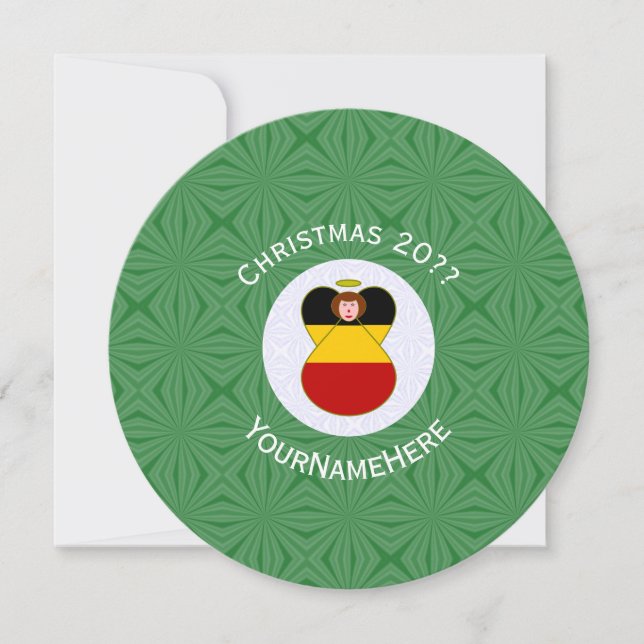 German Angel Flag Christmas Personalised  Invitation (Front)