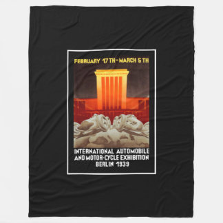 German Art Deco Auto Show Fleece Blanket