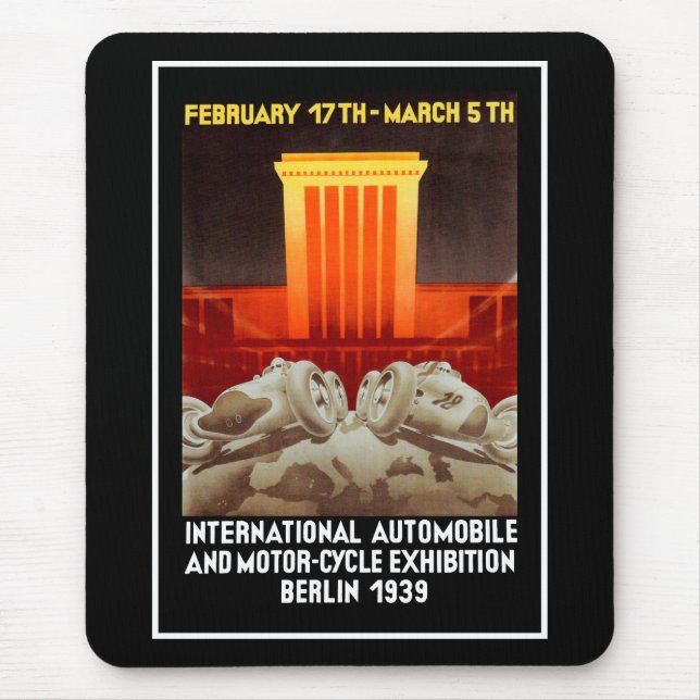 German Art Deco Auto Show Mouse Pad (Front)