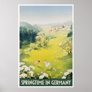 German Art Germany Travel Poster Springtime In