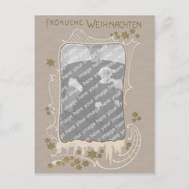 German Art Nouveau Photo Frame Christmas Card PC (Front)