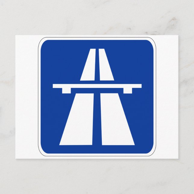 German Autobahn Sign Postcard (Front)