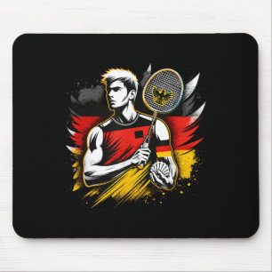 German Badminton Enthusiast Racket Shuttle Germany Mouse Pad