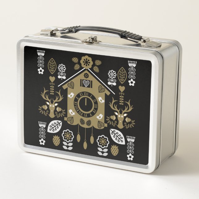 German Bauernmalerei Folk Art Metal Lunch Box (Front)