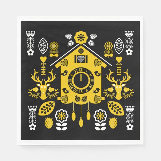 German Bauernmalerei Folk Art Napkin (Front)