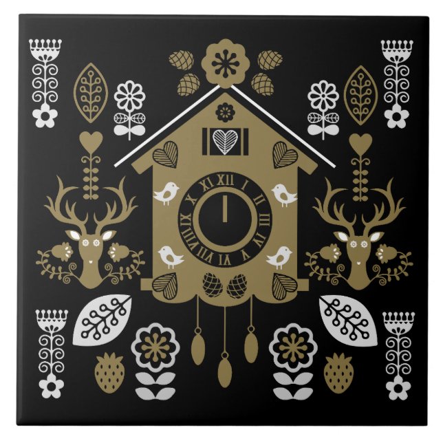 German Bauernmalerei Folk Art Tile (Front)