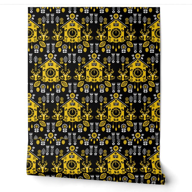 German Bauernmalerei Folk Art Wallpaper (Unrolling)