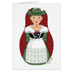 German, Bavarian Matryoshka Card