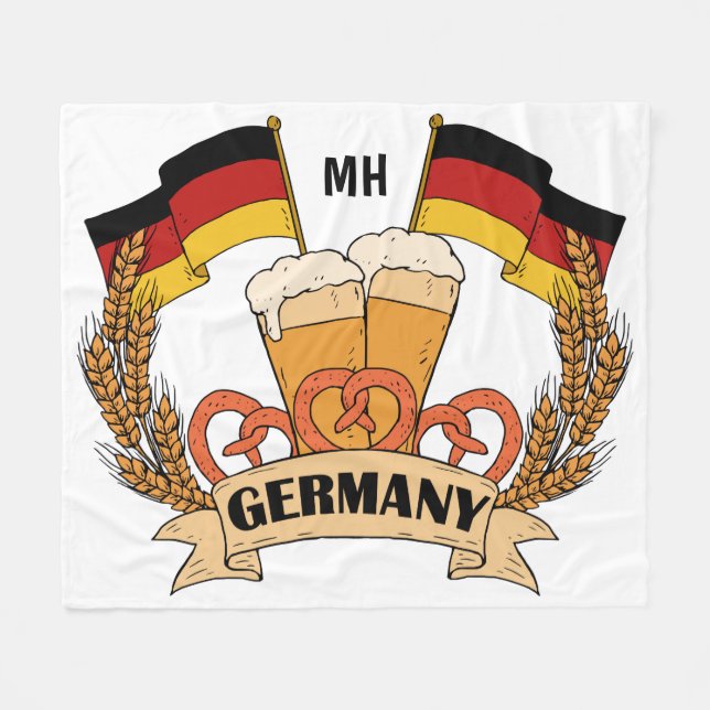 German Beer custom monogram fleece blankets (Front (Horizontal))