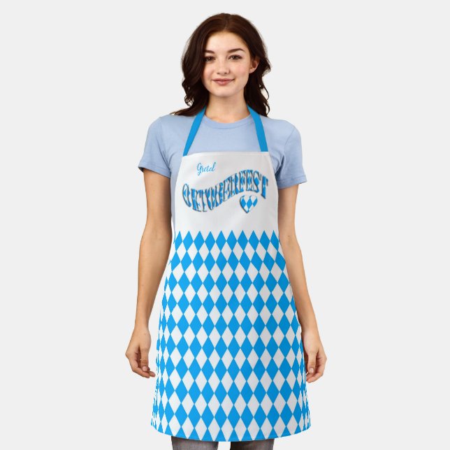 German Beer Festival Custom Name Oktoberfest Apron (Worn)