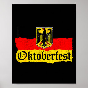 German beer men women vintage german flag poster