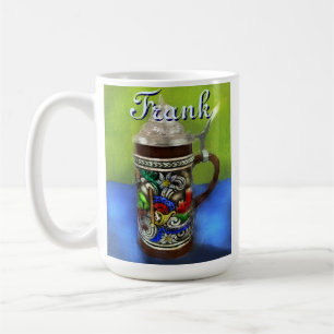 German Beer Stein w/Hinged Lid Personalised