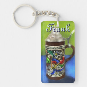 German Beer Stein w/Hinged Lid Personalised Key Ring