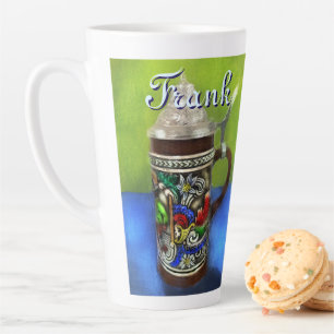 German Beer Stein w/Hinged Lid Personalised Latte Mug
