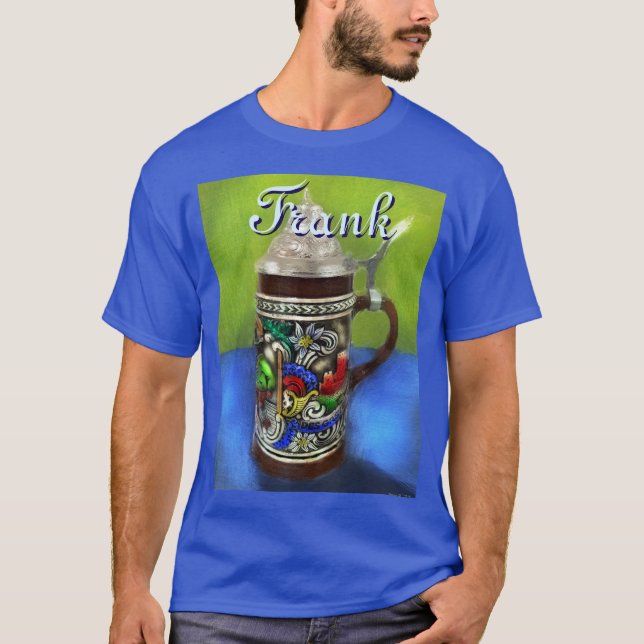 German Beer Stein w/Hinged Lid Personalised T-Shirt (Front)