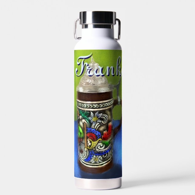 German Beer Stein w/Hinged Lid Personalised Water Bottle (Front)
