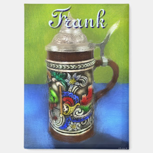 German Beer Stein w/Hinged Lid Personalized Magnet