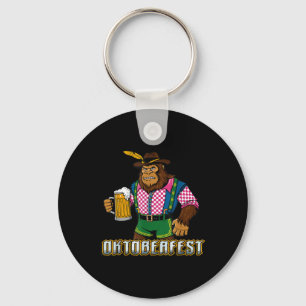 German Bigfoot Sasquatch Beer Lederhose Funny _2  Key Ring