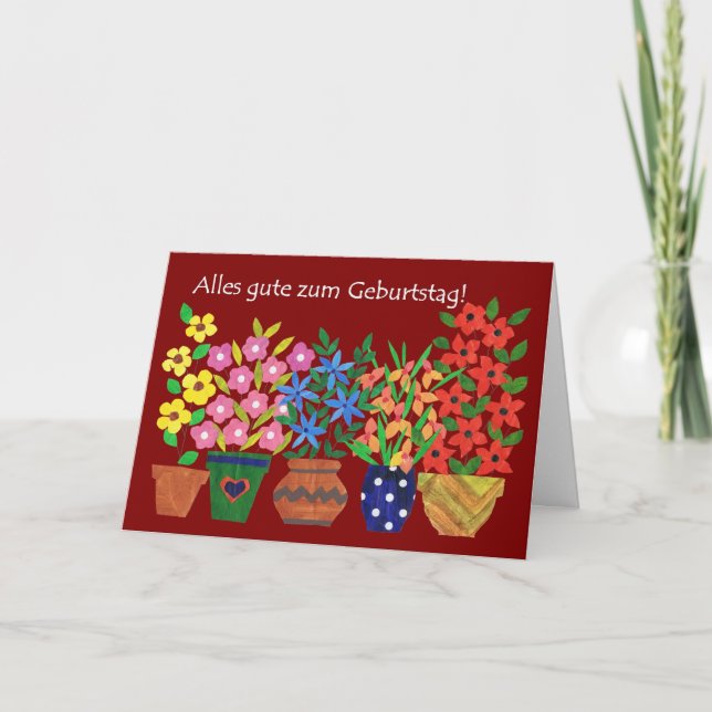 German Birthday Card - Flower Power! (Front)