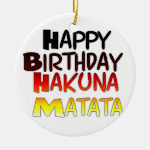 German Birthday Hakuna Matata Art Print Ceramic Tree Decoration