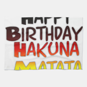 German Birthday Hakuna Matata Art Print Tea Towel