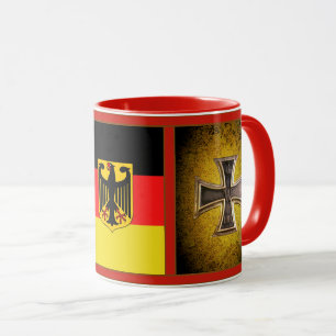 German, black eagle of German flag, iron cross Mug