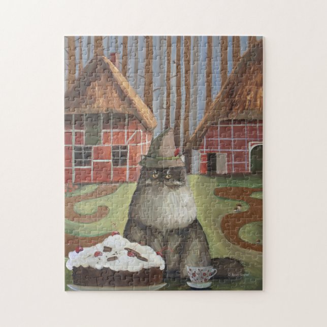  German Black Forest Cat with Cake Jigsaw Puzzle (Vertical)