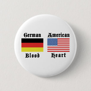 German Blood American Heart 6 Cm Round Badge