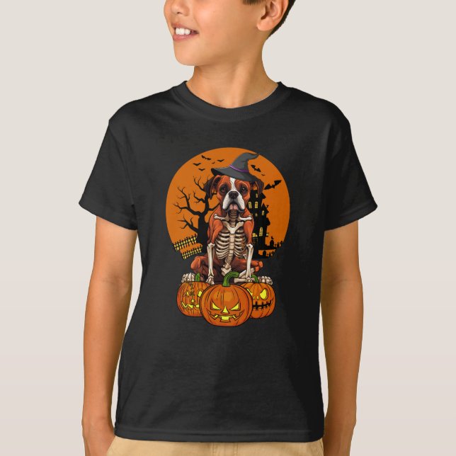 German Boxer Dog Halloween T-Shirt (Front)