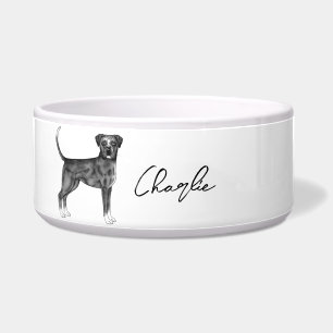 German Boxer Dog In Black And White & Custom Name