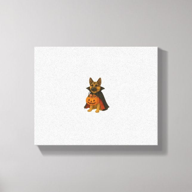 German Bulldog Halloween Dog in Vampire Costume wi Canvas Print (Front)