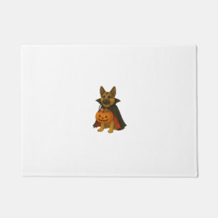 German Bulldog Halloween Dog in Vampire Costume wi Doormat
