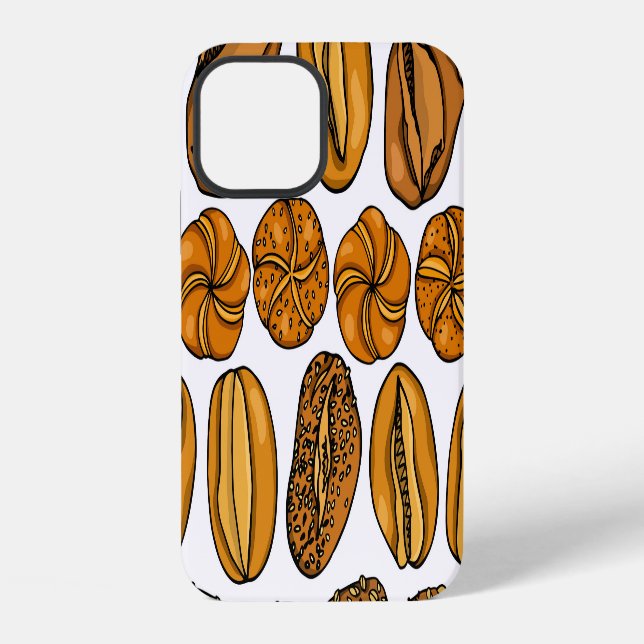 German Buns Loafs Vintage Pattern iPhone Case (Back)