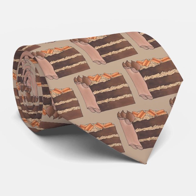 German Chocolate Layer Cake Slice Baking Dessert Tie (Rolled)