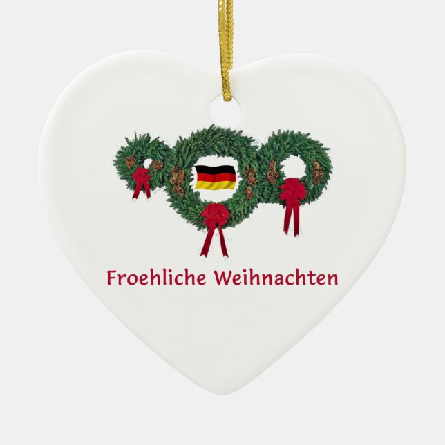 German Christmas 2 Ceramic Tree Decoration (Front)