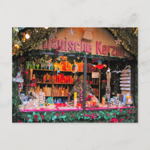 German Christmas Colourful candles Holiday Postcard