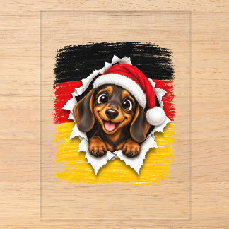 German Christmas Dachshund Acrylic Invitations