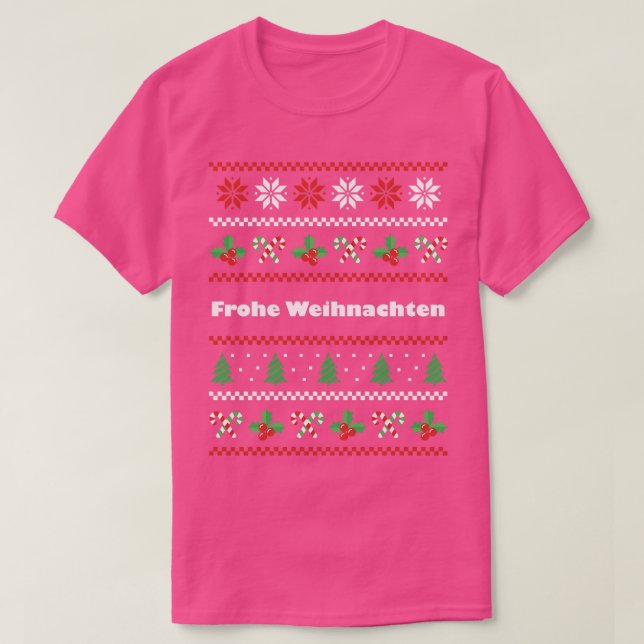 German Christmas Frohe Weihnachten T-Shirt (Design Front)