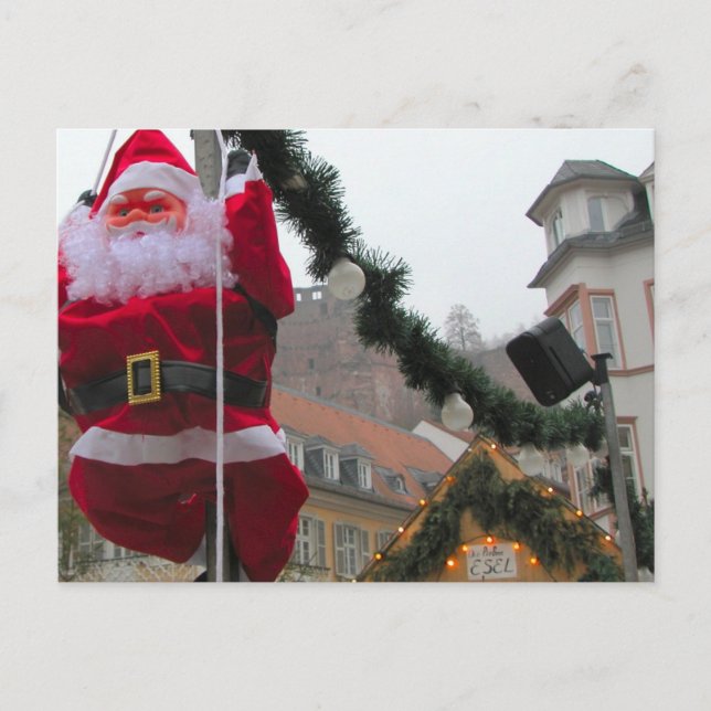 German Christmas, Heidelberg Santa Holiday Postcard (Front)