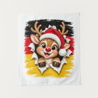 German Christmas Reindeer Tapestry