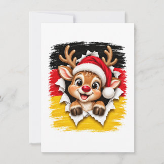 German Christmas Reindeer Thank You Card