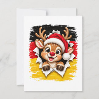 German Christmas Reindeer Thank You Card