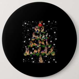 German Christmas Tree Covered By Flashlight 6 Cm Round Badge