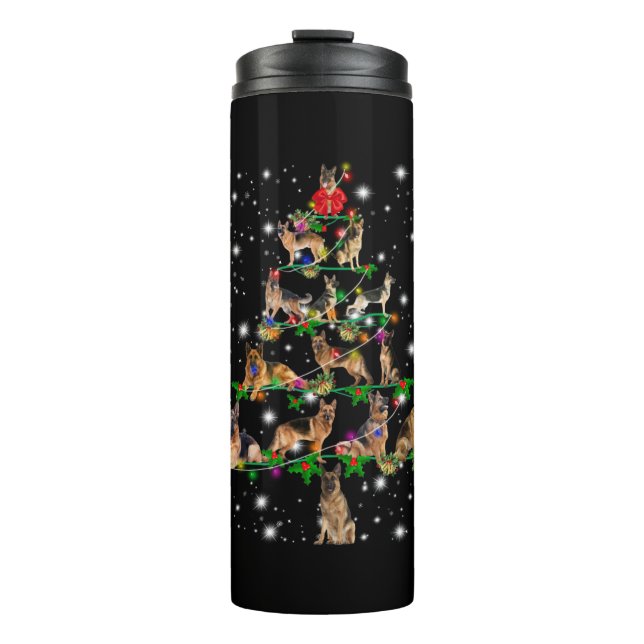 German Christmas Tree Covered By Flashlight Thermal Tumbler (Front)