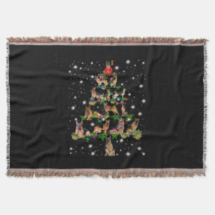 German Christmas Tree Covered By Flashlight Throw Blanket